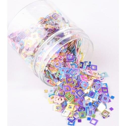 10g/Pack 6mm Macaroon Colors Hollow Square Shape Loose Sequins Paillettes For DIY Nail Arts Manicure,Wedding Decoration Confetti