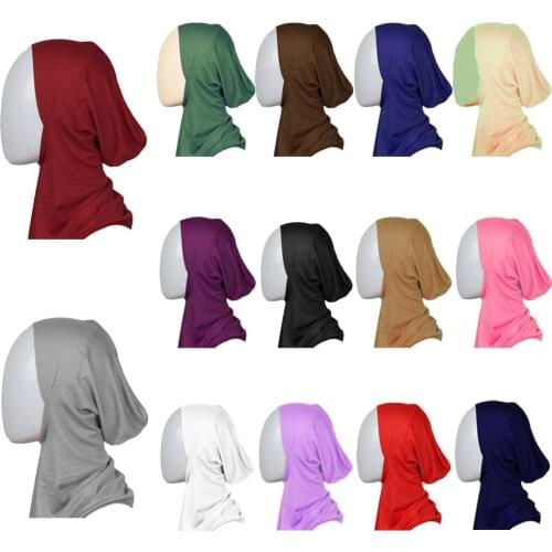 Muslim Hijab Turban Underscarf Women Inner Cap Ninja Hat Islamic Bone Bonnet Beanie Head Scarf Wrap Full Cover Overhead Headwear