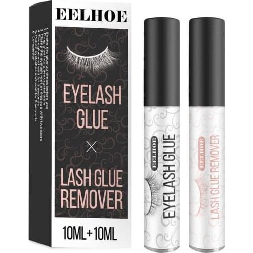 Waterproof Eyelash Glue And Lash Glue Remover Set Long-Lasting Anti-sweat Gentle Mascara Glue Remover Eye Natural Care Tools