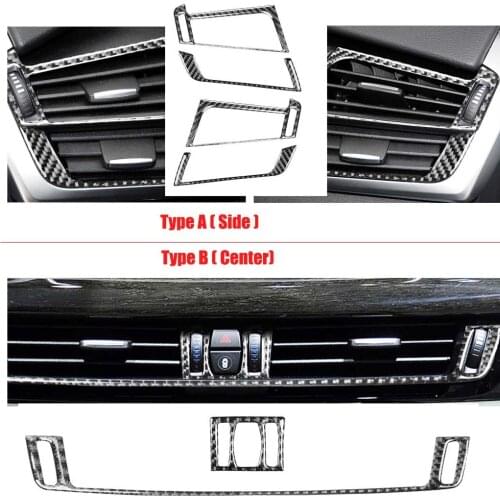 Carbon Fiber Side Center Air Vent Outlet Trim Sticker For BMW X5 F15 X6 F16 2014-18