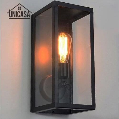 Black Indoor Wall Lights Kitchen Lobby Bathroom Antique Wall Sconces Vintage Industrial Lighting Loft Wrought Iron LED Wall Lamp