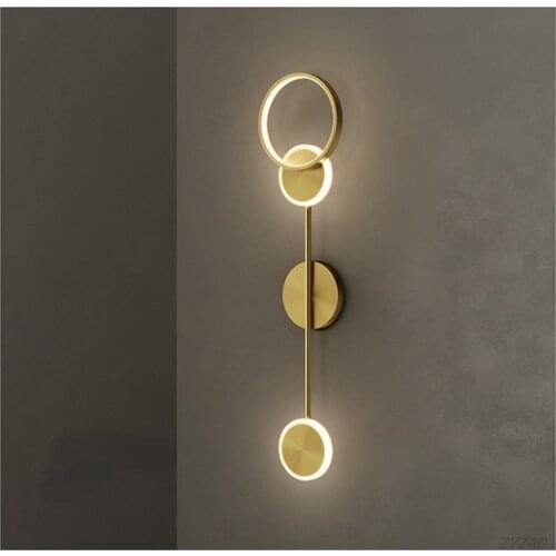 Nordic Luxury Indoor Led Wall Lamp Bedroom Bedside Background Wall Decor Wall Lights Gold Iron Decoration Creative Wall Sconce