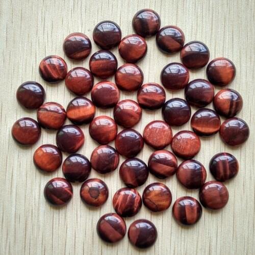 Wholesale 50pcs/lot high quality natural red tiger eye stone round CAB CABOCHON charms beads 14mm for jewelry making free