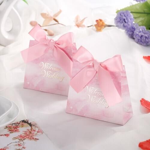 10pcs Marbling Paper Bag Christmas Candy Bag Welcome Wedding European Candy Bag Biscuit Bag Thank You Wedding Favors Gift Box