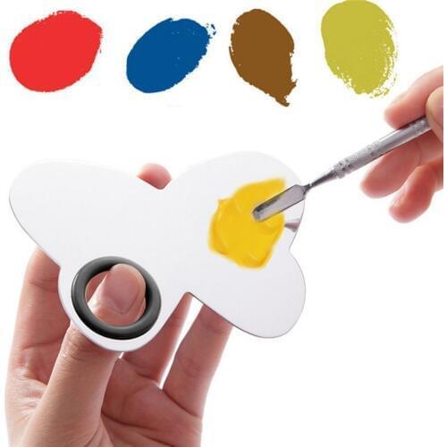 Stainless Steel Watercolor Paint Palette Mixing Rod Spatula Pigment Tray Empty Pan Half Case Palette for Makeup Nail Art Supply