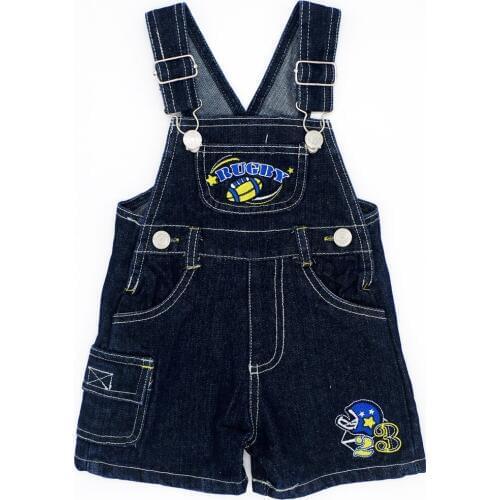 Rugby Pattern Random Color 4 Size Baby Boys Girls Bib Pants Summer Children Sling Infant Jeans Kids Clothing JJYZ133