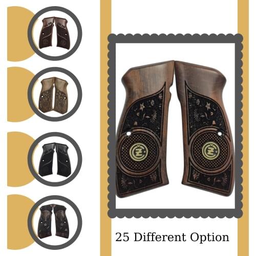 The CZ-75 Special Laser Cut Walnut Wood Grip Gun Grips Gun Accessory Hunting Gun Pistol Grips