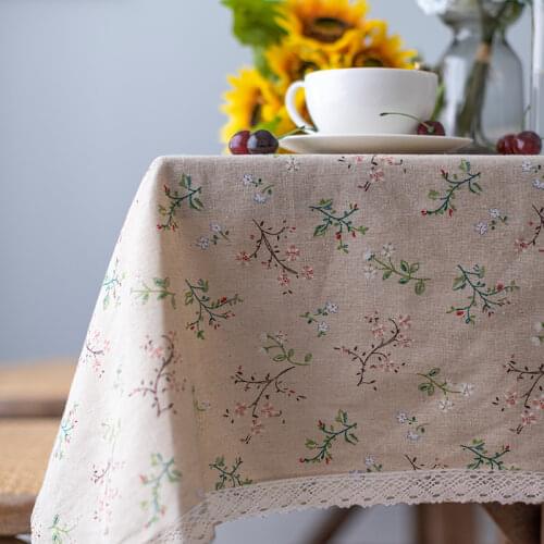 Pastoral Tablecloth Rectangular Table Cloth for Wedding Party Hotel Table Covers with Plants Floral Dinning Table Cover Decor