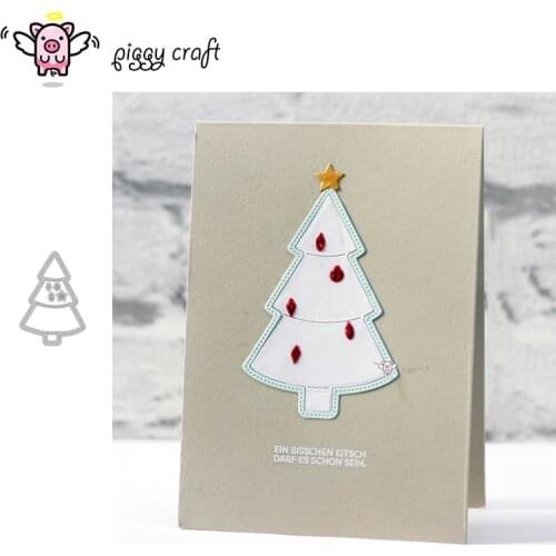 Piggy Craft metal cutting dies cut die mold Christmas tree decoration Scrapbook paper craft knife mould blade punch stencils die