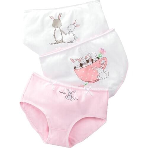 Girls Panties 3pcs Per Pack Children Pink Panties Cotton Teen Underwear Kids Young Girl Boxer Briefs KF325
