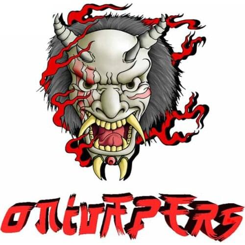 Creative Fine Demon Mask Hairy Fangs Waterproof Surfboard Refrigerator Car Stickers Anime Personality Trunk Decal KK 13*13cm