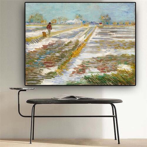 Van Gogh by Landscape with Snow Abstract Oil Painting Reproductions on Canvas Posters and Prints Wall Picture for Living Room