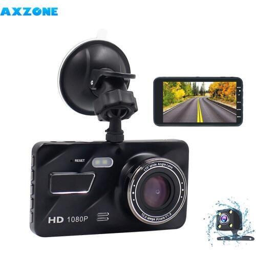 Dash Cam Car Dashboard Camera Full HD 1080p Car Dashboard Camera 4 inch IPS Screen Dual Wide Angle Lens Car Dash Cam G-Sensor