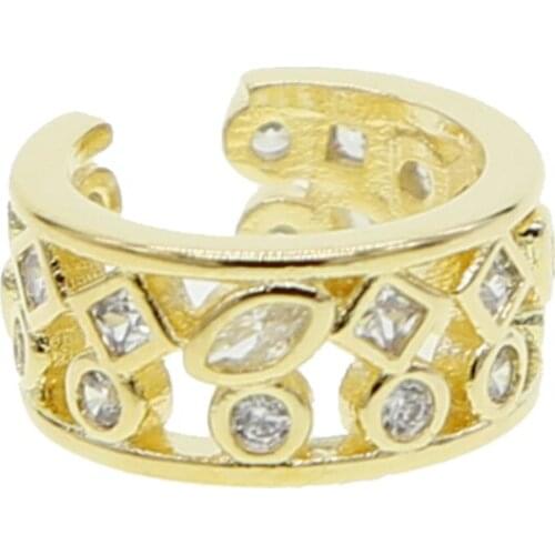 High quality cz clip on earring no piercing women jewelry gold silver color 1 piece