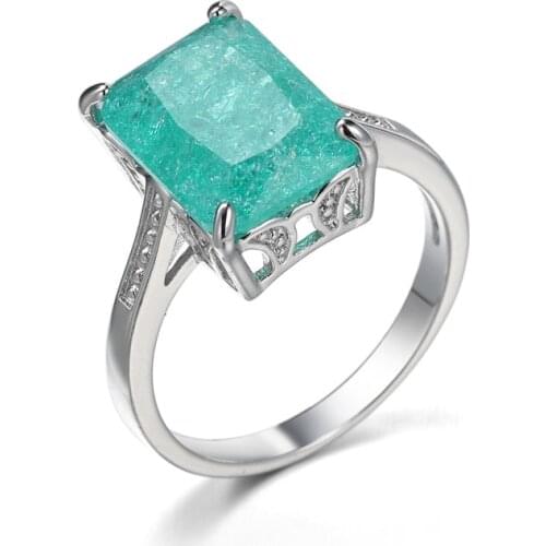 Fashion Women Ice Zircon Ring Jewelry Classic Lady Stone Crystal Engagement Wedding Rings for Female Friend Party Best Gift