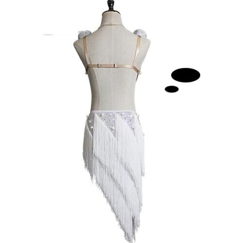 Customized Latin Dance Dress High quality Rhinestone pearl Tassel Dress Lady Dancing Skirt Women Stage Performance Wear