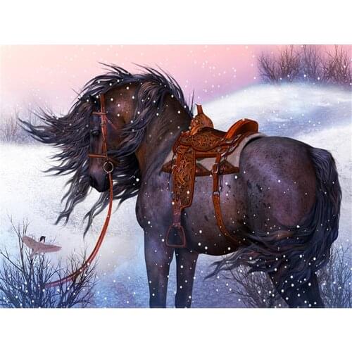 Animal Horse DIY 11CT Cross Stitch Embroidery Kits Craft Needlework Set Printed Canvas Cotton Thread Home Dropshipping