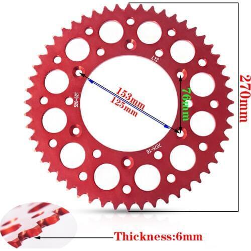 Motorcycle chain sprocket tooth plate dish of fly gear 520-52 t CNC aluminium alloy for CRF250R 450R 2002-2018 cadena 520