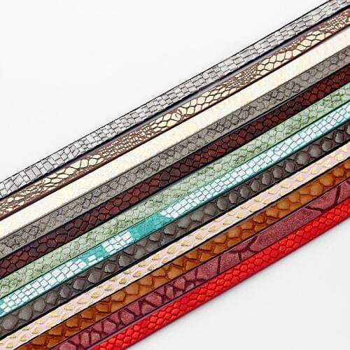 1 Meter Flat Multi Color Different Style PU Leather Cord For Bracelet Making DIY Fashion Jewelry Findings 5*2mm