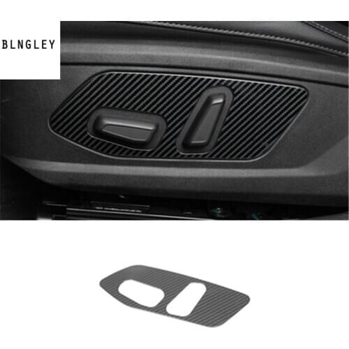 1pc stainless steel carbon fiber grain Seat control adjustment button decoration cover for 2020 2021 Hyundai Elantra MK7