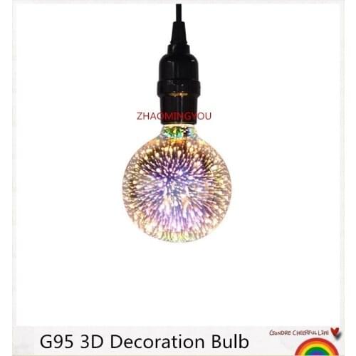 YOU 1PCS Led Light Bulb 3D Decoration Bulb 110V 220V G95 E27 Holiday Lights Novelty Christmas Lamp Lamparas