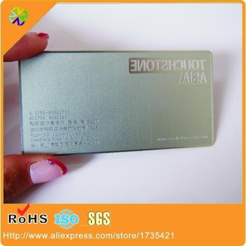 100pcs engraved/etched metal stainless business cards