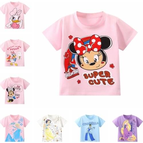 2021 Kids Clothes T-shirts For Boy Girl Baby Children Mickey Tops Short Sleeve Baby Tshirt Clothing Yellow Blue Costume Blouses