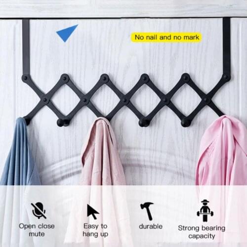4/5/6 Hooks Stainless Steel Door Behind The Hook Rack Coat Hat Storage Organize Key Holder Wall Door Hangers Hat Organizer