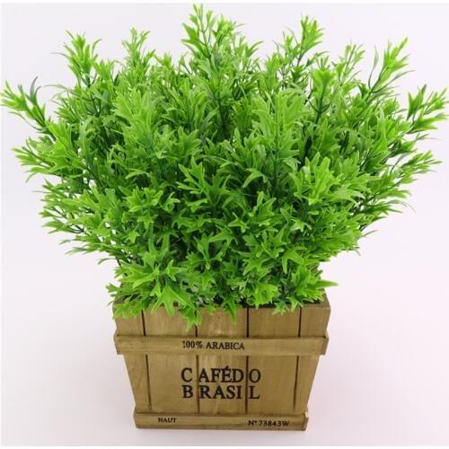 5 Forks Rural Plastic Grass Potted Plant Set Artificial Flowers Bonsai Flowerpot Wedding Home Decorative 34CM