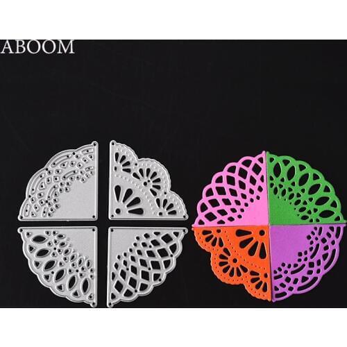 ABOOM 4PCS Flower Metal Die Cut Embossing Folder Carbon Steel Scrapbookign Album Photo Decoration Cutting Dies Paper Template
