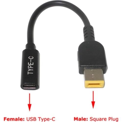 Laptop Power Adapter USB Type-C Female To Square Plug Charger For Lenovo