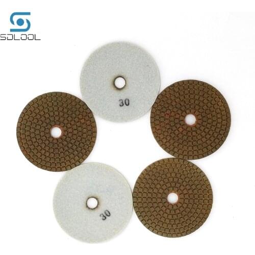 6PCS/Set 4 Inch 100mm Diamond Polishing Pads Copper Metal Bond Wet Polishing Pad For Marble Granite Stone Fast Grinding