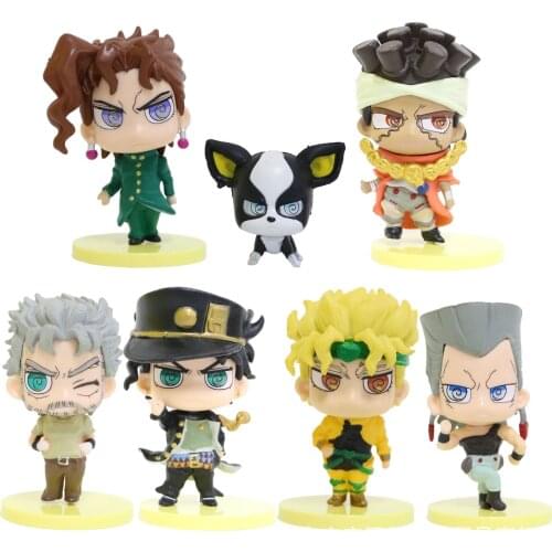 7pcs/set Anime Figure Jojo Bizarre Adventure Action Figure Toys Jonathan Joseph Kujo Jotaro Dolls For Children Gift