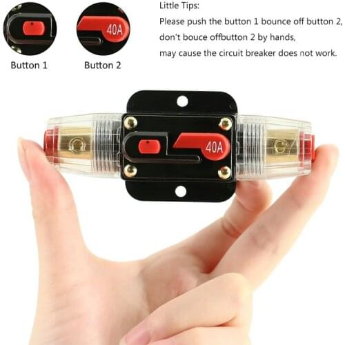 Circuit Breaker 12V 24V 20A 30A 40A 50A 60A 80A 100A Auto Car Bike Stereo Audio Solar Energy Circuit Breaker Reset Fuse Inverter