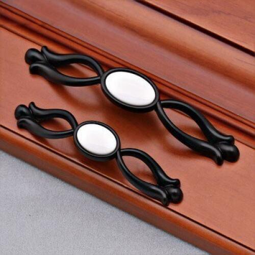 3.75'' 5'' White Ceramic Dresser Handles Drawer Pull Handles / Kitchen Cabinet Decorative Knobs Handle Pulls / Vintage Furniture