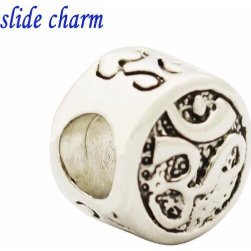 Slide charm Free shipping Valentines Day gift dragon pattern fashion personality charm beads fit Pandora bracelet