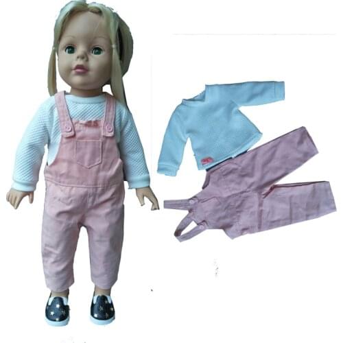 High quality Belt pants Set Fit 43cm Baby Doll boy Suit for 18 inch Accessories Children doll Birthday Gifts