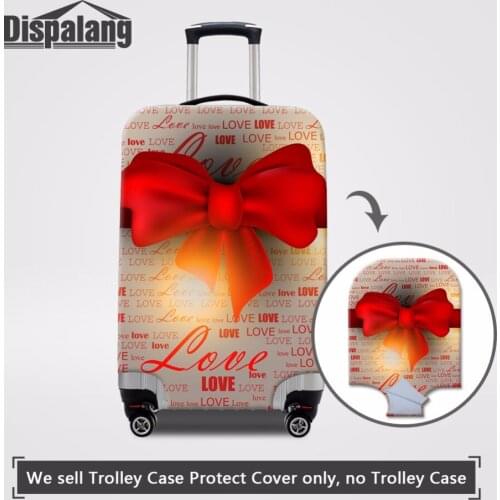 Dispalang Romantic Love Print Travel Suitcase Rain Cover Thick Durable Stretch Luggage Protective Dust Cover Women Baggage Cover