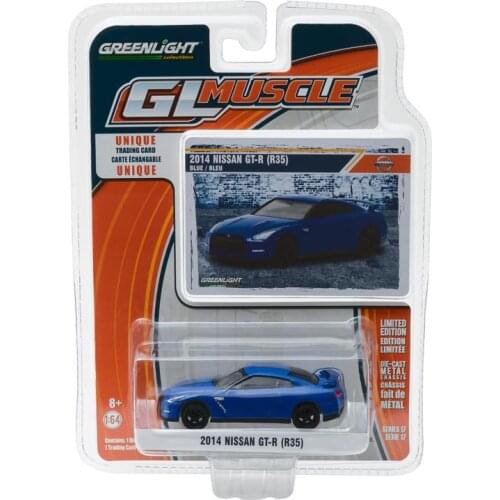GreenLight 1:64 2014 Nissan GT-R (R35) - Blue Alloy model car Metal toys for childen kids diecast gift
