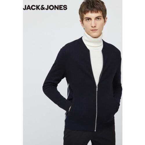 JackJones Mens Slim Fit Round Neckline Sheep Wool Cardigan Knit Sweater | 220124517