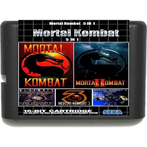 Mortal Kombat 1 2 3 4 5 Game Collection for Sega MegaDrive and Sega Genesis