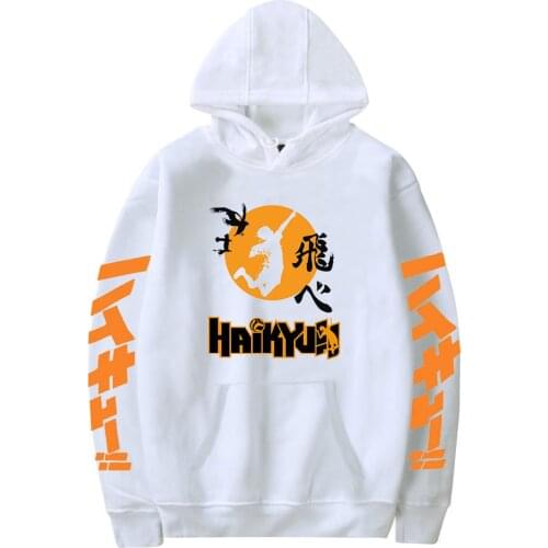 Haikyuu Hoodies Men Funny Japanese Anime Streetwear Harajuku Karasuno Fly High Graphic Sweatshirts Unisex Tops Male
