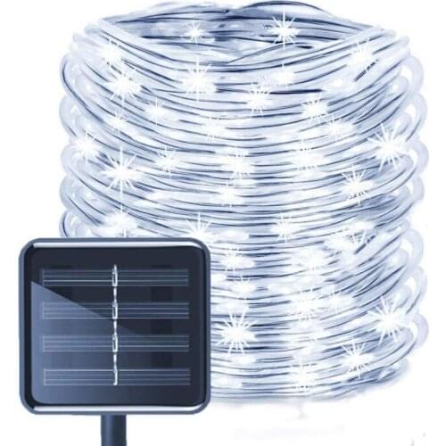 100 LEDs 10M solar copper tube light 8 function lighting outdoor waterproof light string Garden park decorative light strip