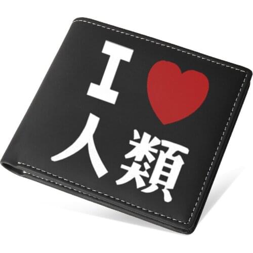 No Game No Life I Love Human Cosplay PU Leather Money Bag Short Wallet Card Holder Coin Purse Gift