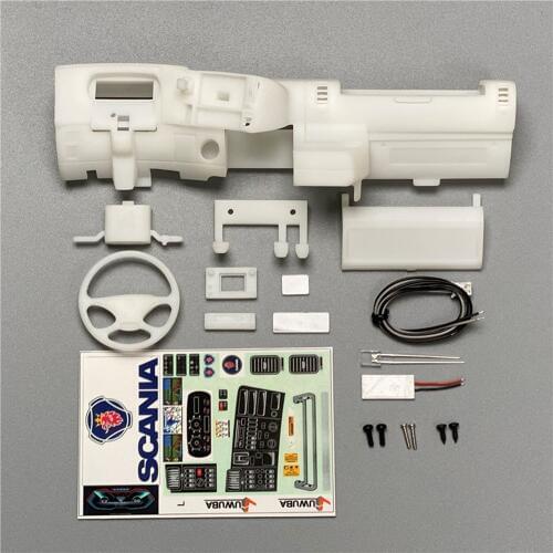 New Unpainted Drive Cab Interior Car Center Console Kits For 1/14 Rc Truck Scania R470 R620 Remote Control Tractor Truck Parts