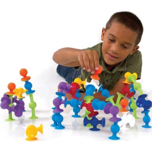 New Soft Building Blocks Kids DIY Popular Sucker Funny Silicone Block Model Construction Toys Creative Gifts For Children