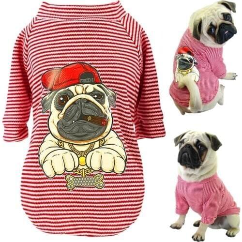 Cute Print Dog Clothes for Small Dogs Cats Pug French Bulldog Chihuahua Cotton Pet Clothes Puppy Shirt Dog Summer T-shirts S-2XL
