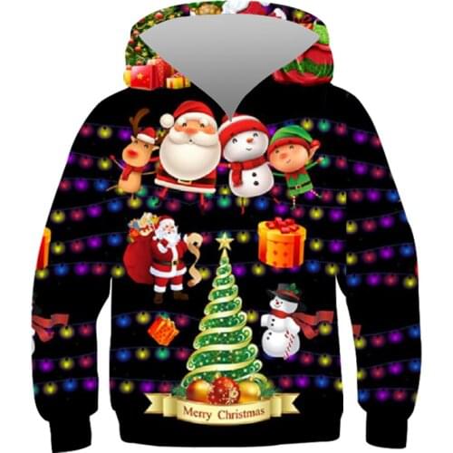 Papertiger Childrens Size Casual Hoodie Colorful Light Bulb Cute Christmas Doll Print 3d Sweatshirt