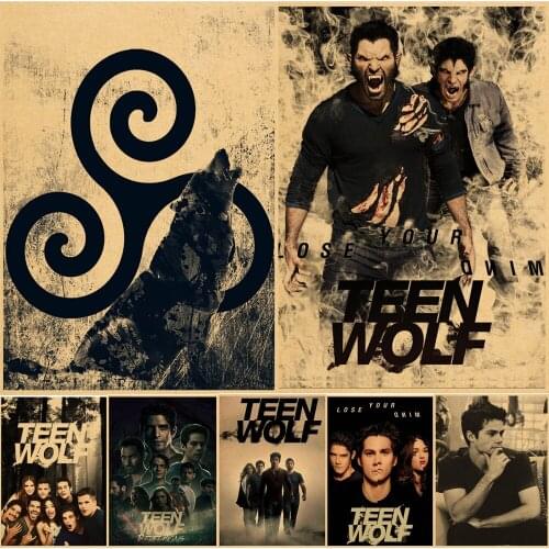 Hot Tv Teen Wolf Movie Kraft Paper Poster Bar Cafe Vintage High Quality Printing Drawing Core Decorative Painting Wall Stickers