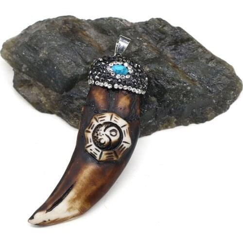 Horn Shaped Drill Pendant Charms For DIY Necklace Handiwork Sewing Craft Jewelry Accessory Making